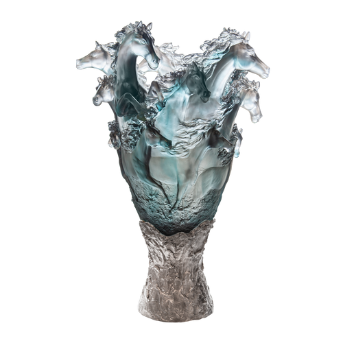 Cavalcade Prestige Horse Vase in Blue & Grey 50 ex