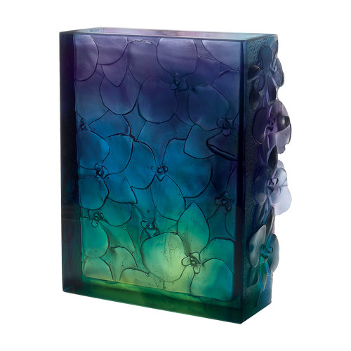 Orchid Vase in Blue, Green, & Purple