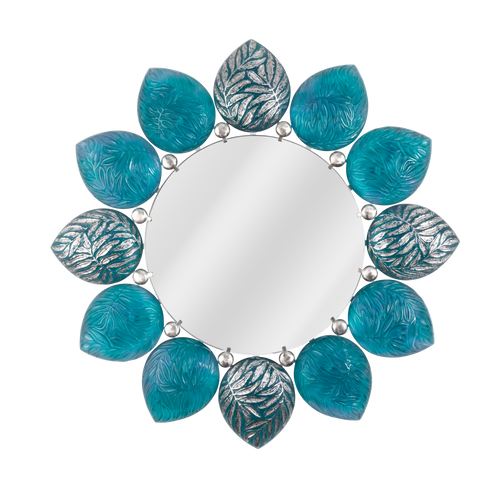 Turquoise Blue Melodie Mirror by Jacques Hurel