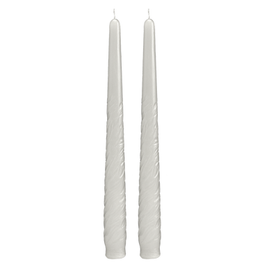 Maya Set of 2 White Sculpted Candles