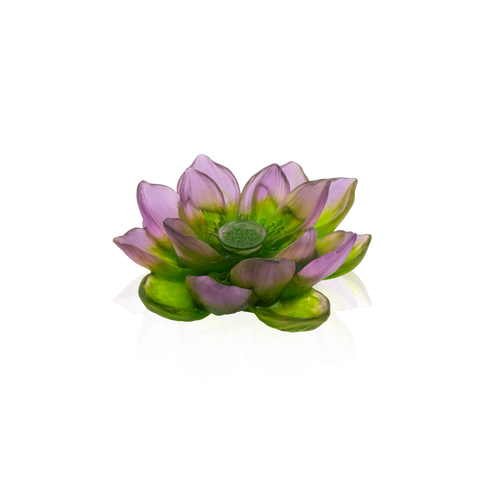 Green Pink Decorative Flower - Jardin de Lotus