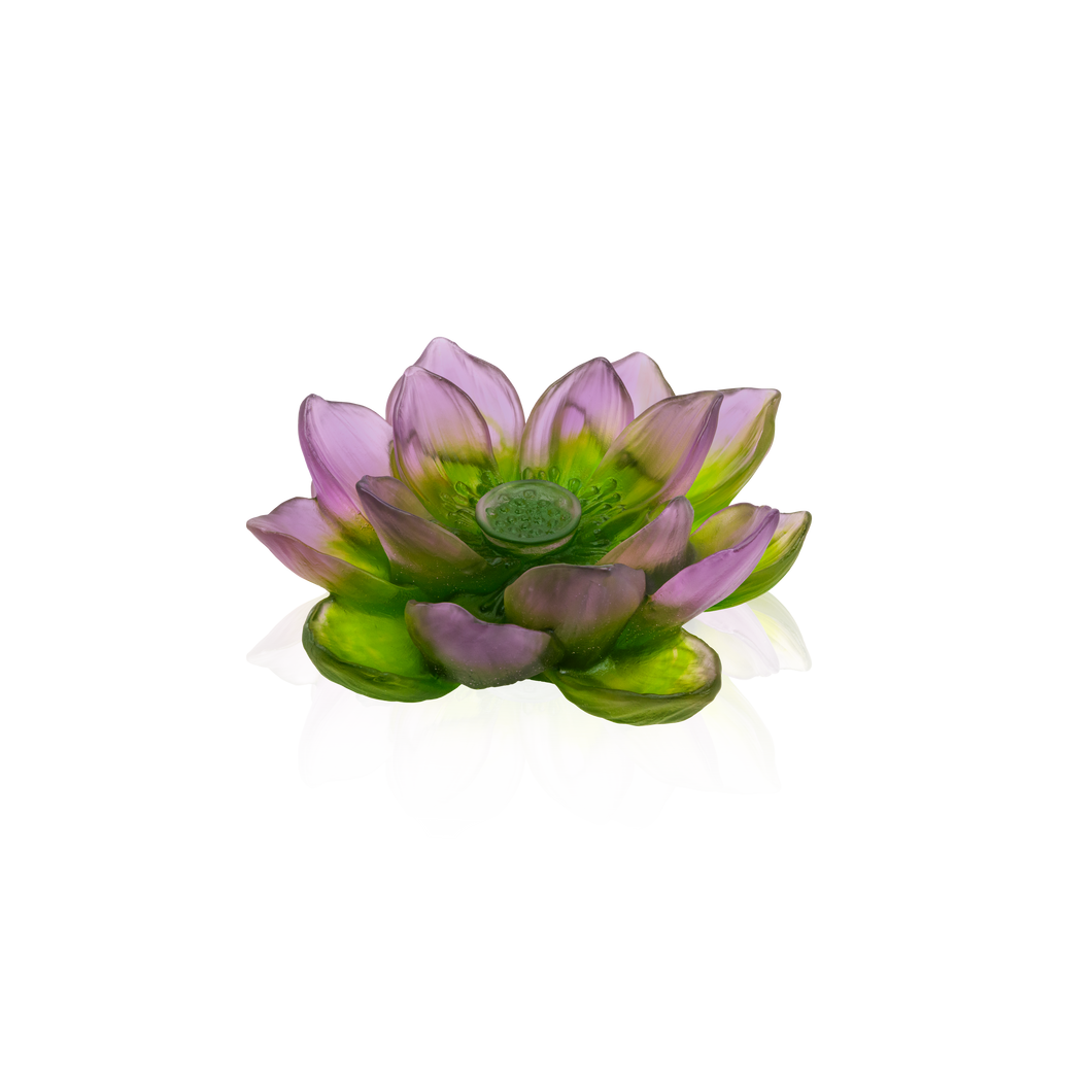 Green Pink Decorative Flower - Jardin de Lotus