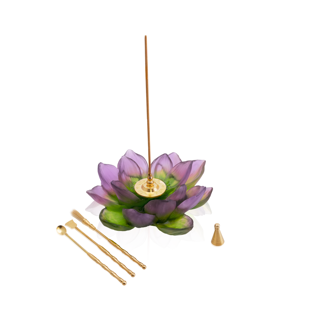 Green Pink Incense Holder - Jardin de Lotus
