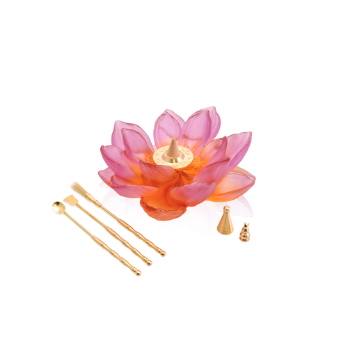 Amber Pink Incense Holder - Jardin de Lotus