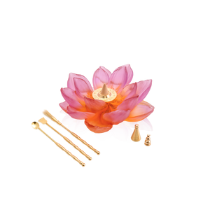 Amber Pink Incense Holder - Jardin de Lotus