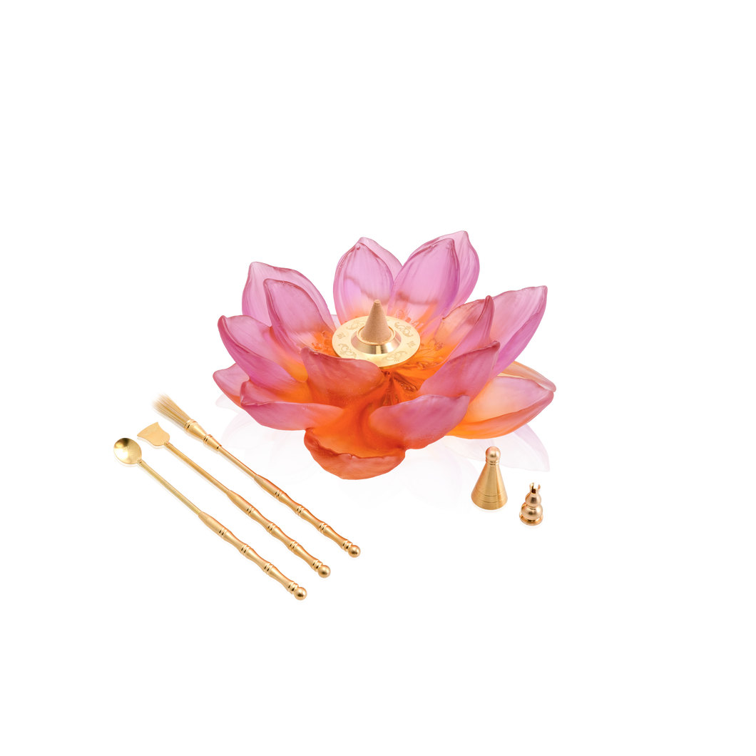 Amber Pink Incense Holder - Jardin de Lotus