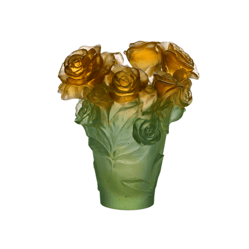 Small Rose Passion Vase in Green & Orange