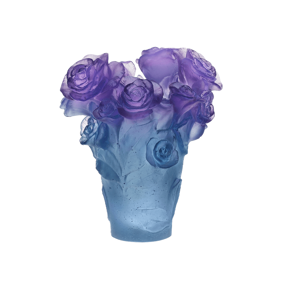 Small Rose Passion Vase in Blue & Purple