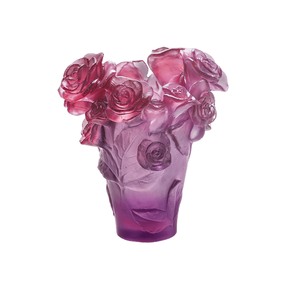 Small Rose Passion Vase in Red & Purple
