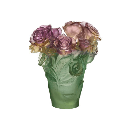 Small Rose Passion Vase in Green & Pink