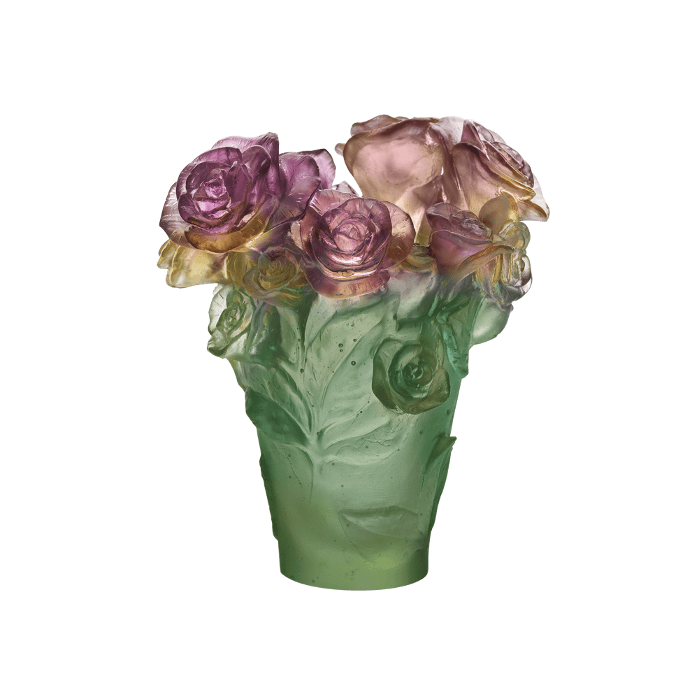 Small Rose Passion Vase in Green & Pink