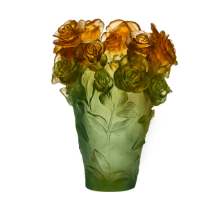 Rose Passion Vase in Green & Orange