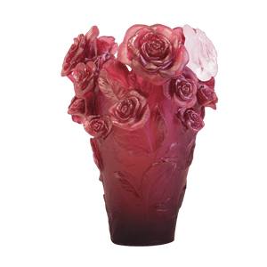 Rose Passion Vase in Red with White Flower 375 ex