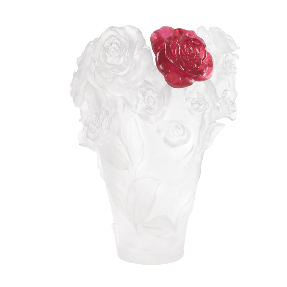 Rose Passion Vase in White with Red Flower 500 ex