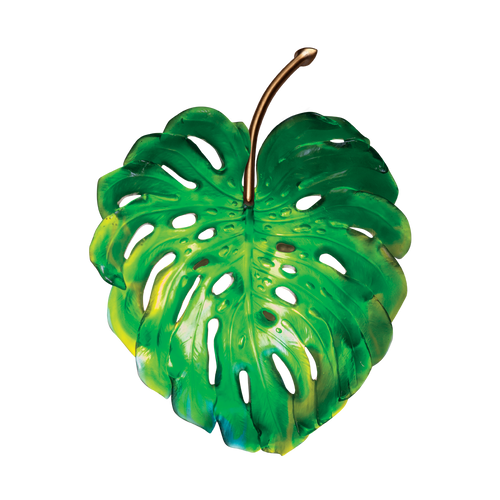 Small Short-Fixture Monstera Wall Lamp in Green by Emilio Robba