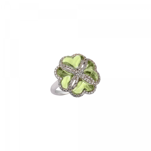 Destin Crystal Ring in Jade Green