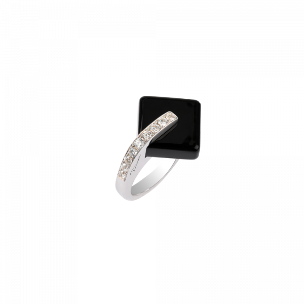 Eclipse Crystal Ring in Black