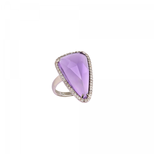 Éclat de Daum Crystal Ring in Violet
