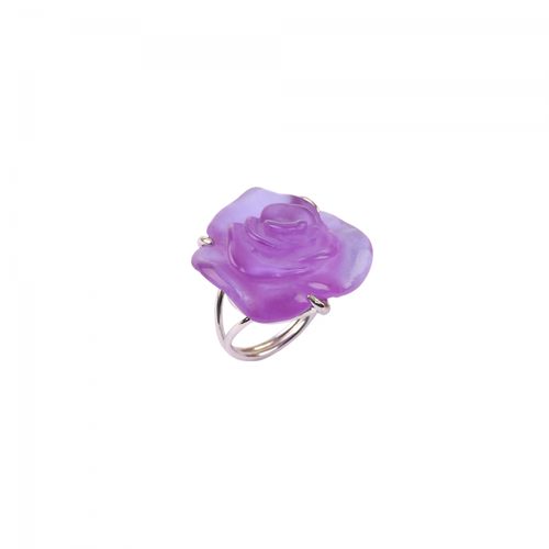 Rose Passion Crystal Ring in Ultraviolet/Silver