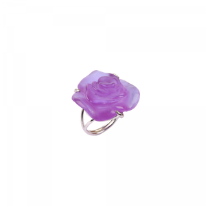Rose Passion Crystal Ring in Ultraviolet/Silver