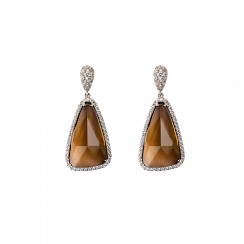 Éclat de Daum Crystal Earrings in Amber