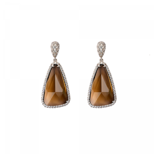 Éclat de Daum Crystal Earrings in Amber