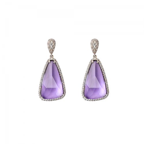 Éclat de Daum Crystal Earrings in Violet