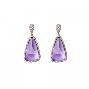 Éclat de Daum Crystal Earrings in Violet