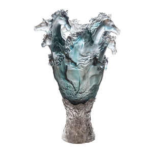 Cavalcade Prestige Horse Vase in Blue & Grey 50 ex