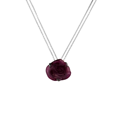 Rose Passion Crystal Necklace in Black