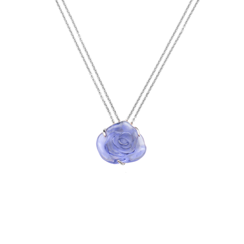 Rose Passion Crystal Necklace in Blue