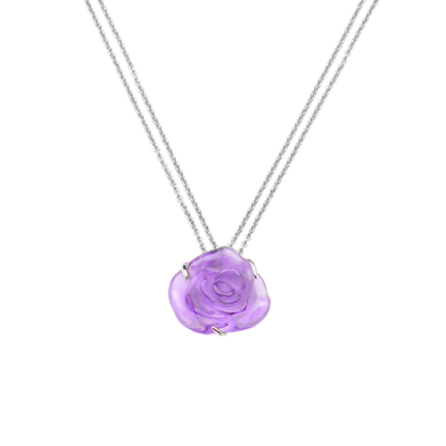 Rose Passion Crystal Necklace in Ultraviolet/Silver