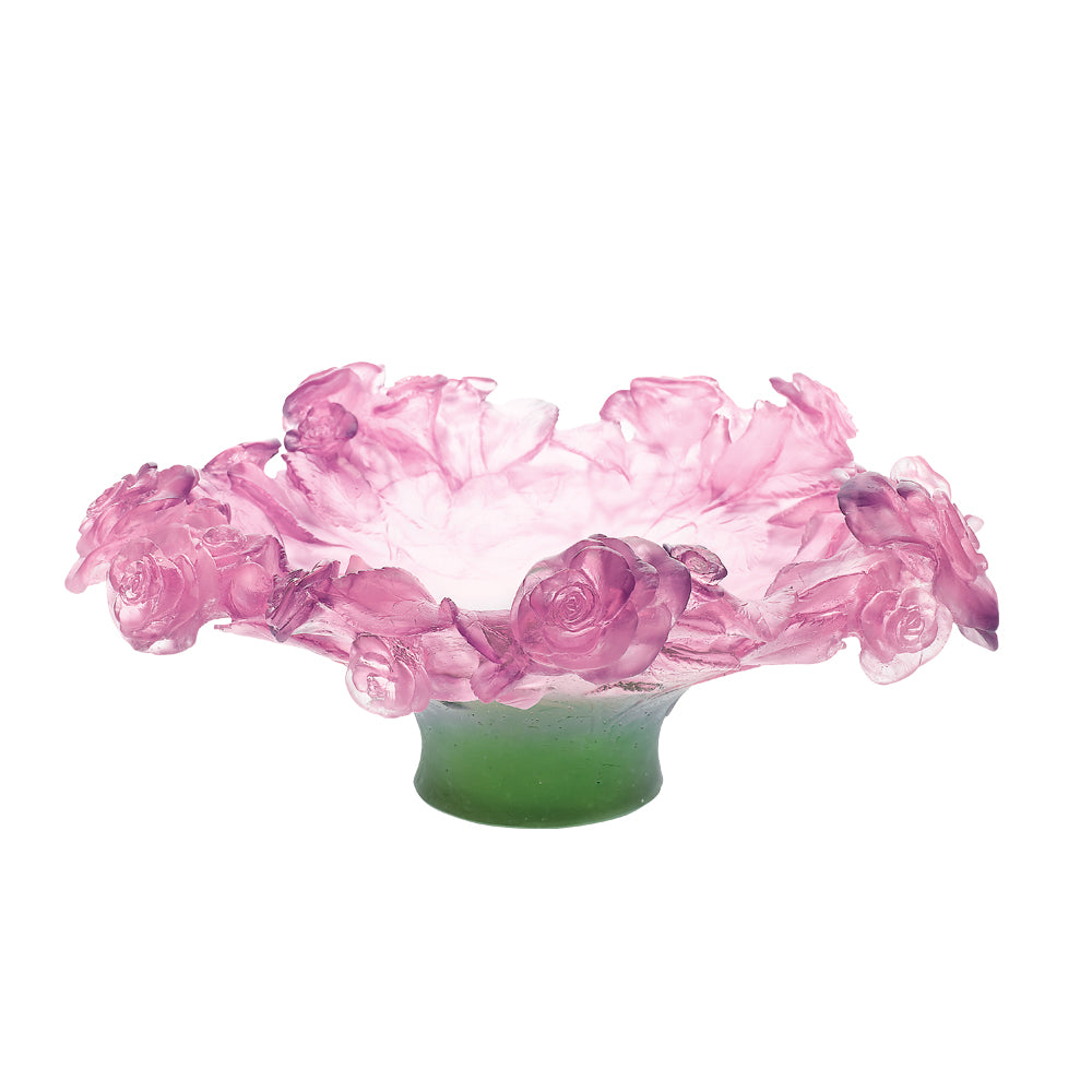 Roses Footed Bowl in Pink