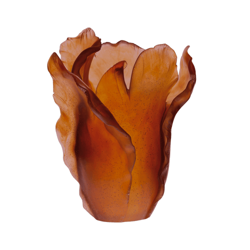 Large Tulip Vase in Dark Amber 99 ex
