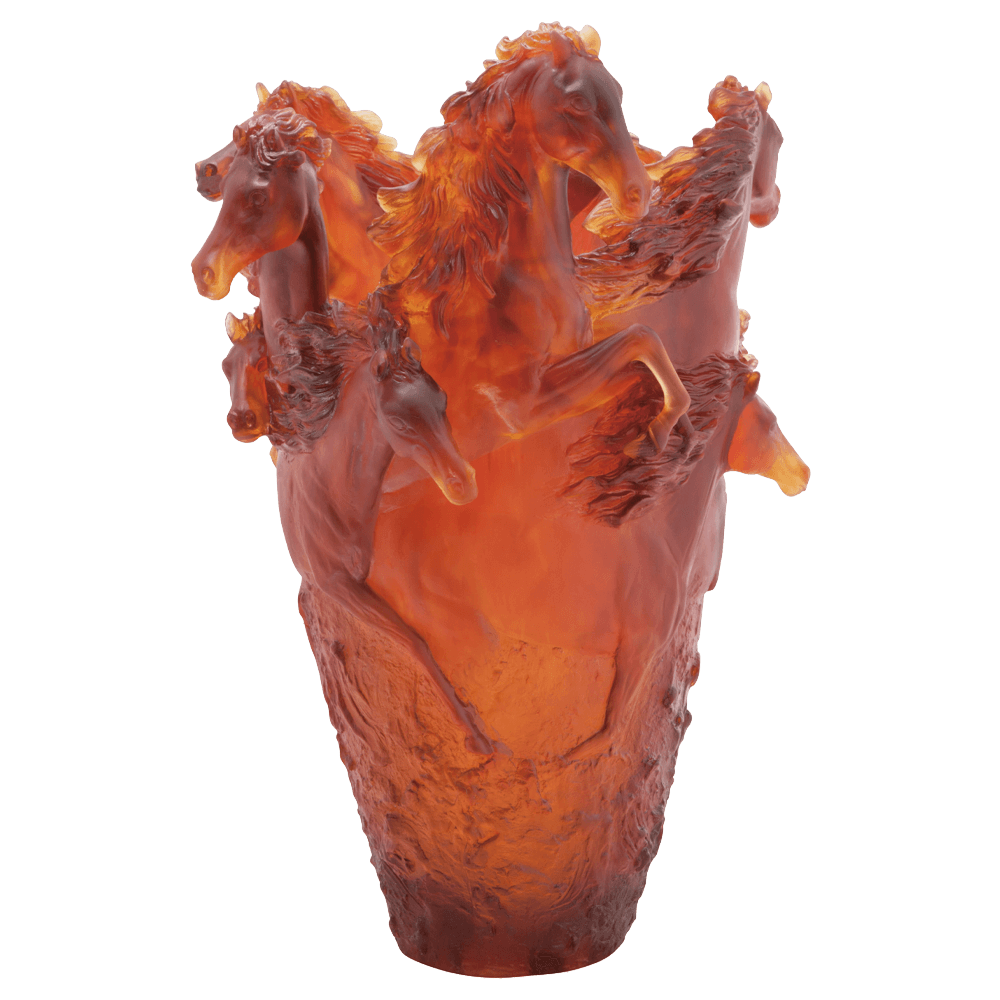 Daum クリスタルガラス 馬の頭部彫刻　オブジェ　ケース付き Daum クリスタルガラス 馬の頭部彫刻 オブジェ ケース付き