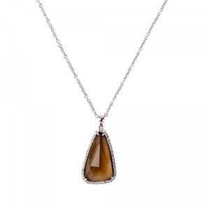 Éclat de Daum Crystal Pendant Necklace in Amber