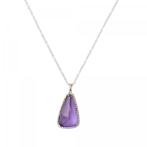 Éclat de Daum Crystal Pendant Necklace in Violet