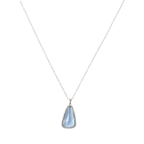 Éclat de Daum Crystal Pendant Necklace in Light Blue