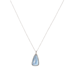 Éclat de Daum Crystal Pendant Necklace in Light Blue