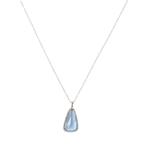 Éclat de Daum Crystal Pendant Necklace in Light Blue