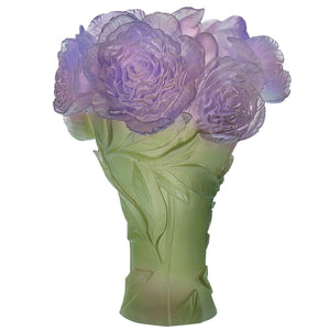 Peony Vase in Green & Purple