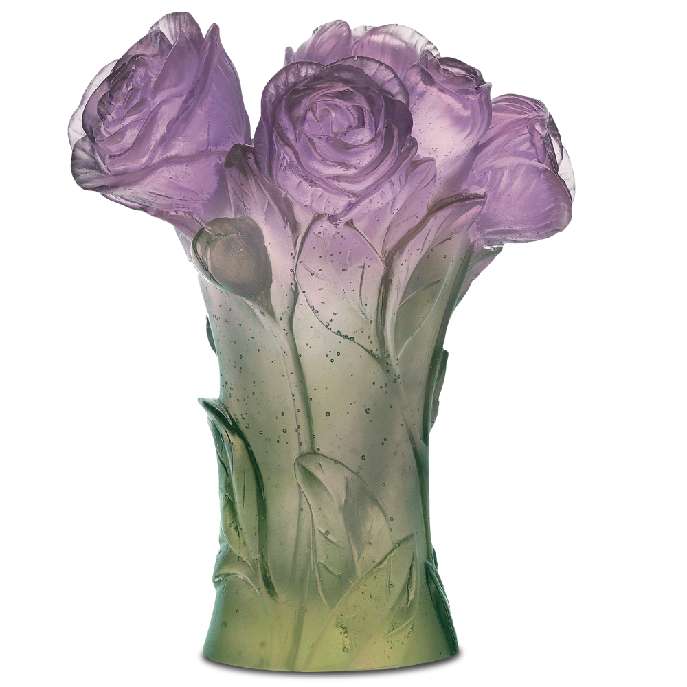 Peony Vase in Green & Purple