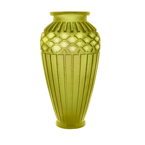 Large Rhythms Vase in Olive Green
