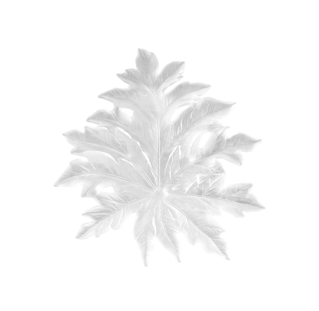 Small Short-Fixture Bornéo Wall Leaf in White by Emilio Robba