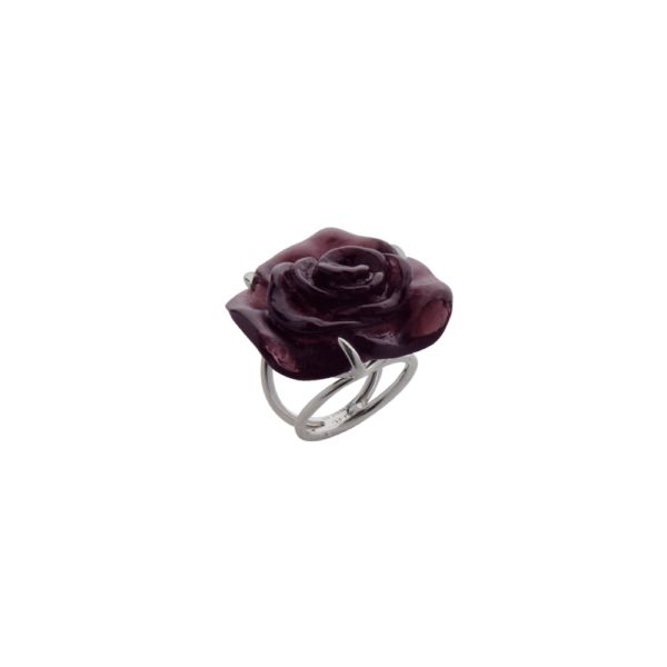 Rose Passion Crystal Ring in Black