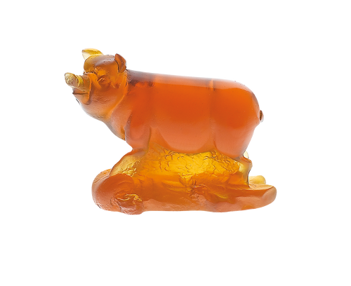Chinese Horoscope Pig in Amber