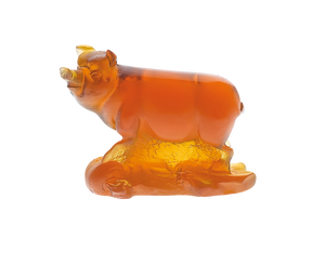 Chinese Horoscope Pig in Amber
