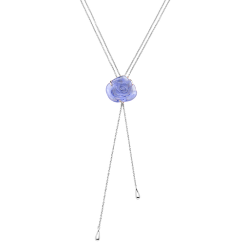Rose Passion Crystal Sautoir Necklace in Blue