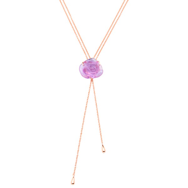 Rose Passion Crystal Sautoir Necklace in Ultraviolet